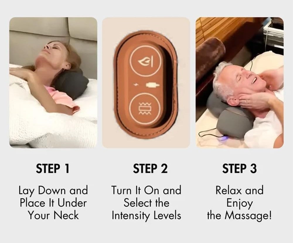 Lunvail™ Soothe 3-in-1 Neck Massager – Comfort Pillow with Vibration, Warming & Gentle Lift Support