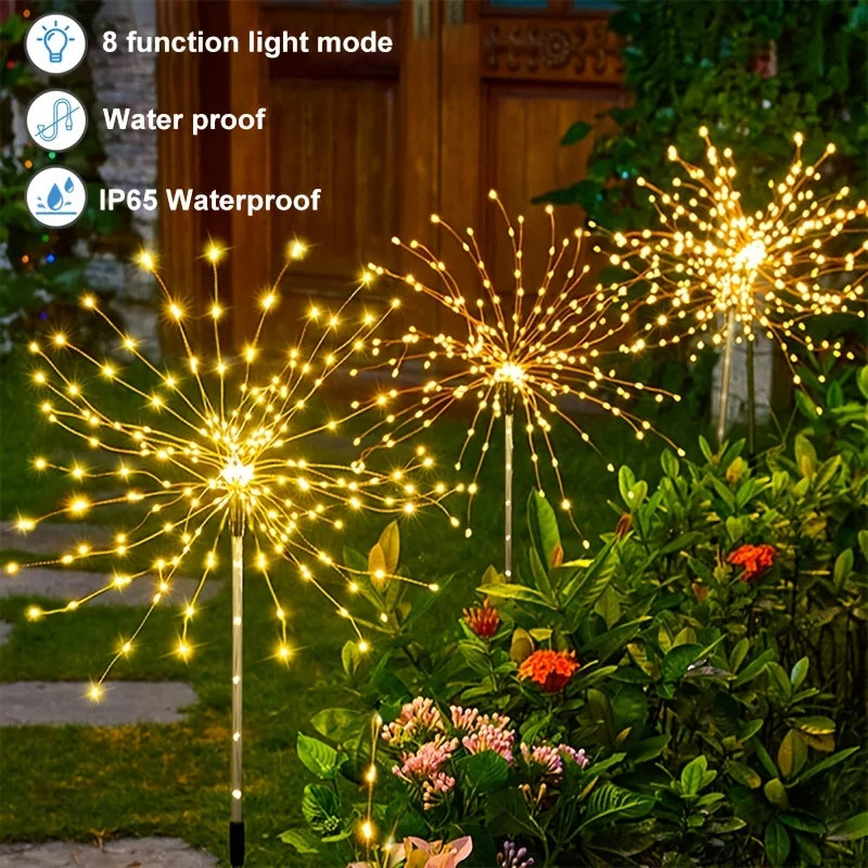 Sluneční ohňostroj <tc>Lunvail</tc> ™ Light - 200 LED venkovní sváteční lampa pro zahradu, zeď, terasu a události