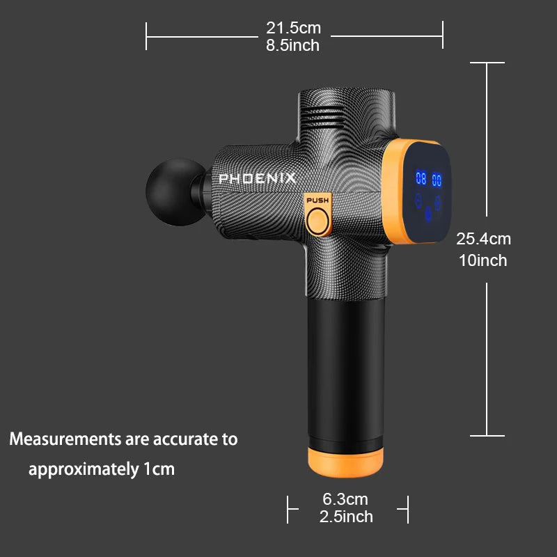 Phoenix A2 Deep Tissue Massage Gun - Bærbar håndholdt muskelafslapningsvibrator