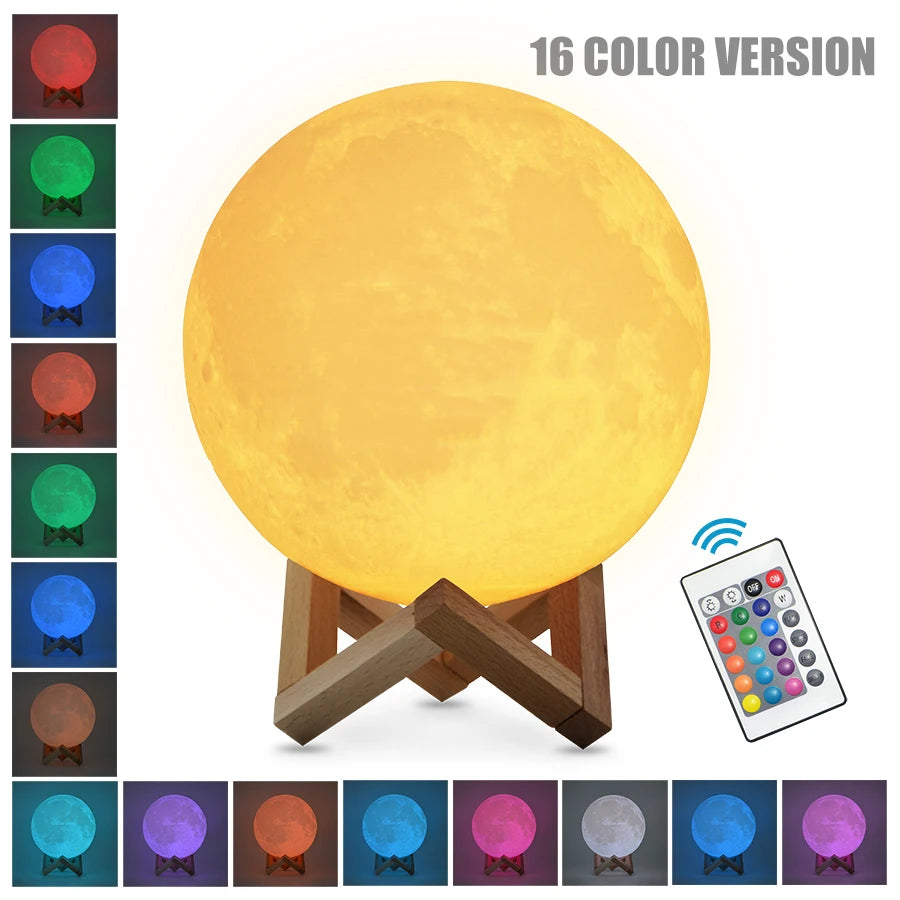 Mini Moon Night Light - 3D Printed LED Lamp