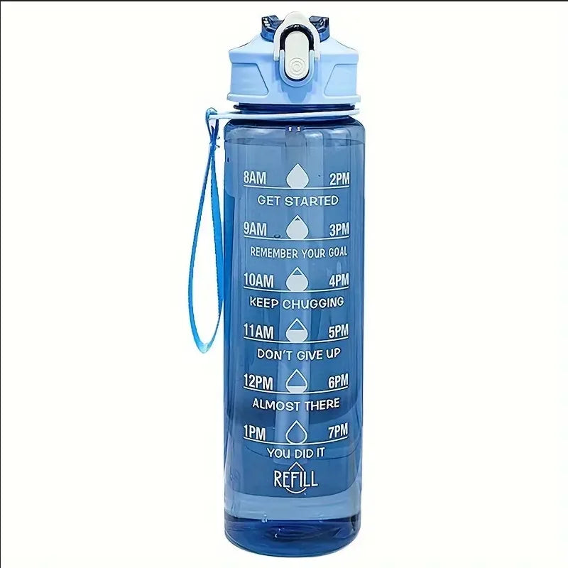 Lunvail ™ 800 ml sportsvandflaske-lækagebesæt BPA-fri flaske med tidsmarkeringer til fitness, rejse og daglig hydrering