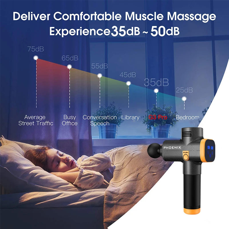 Phoenix A2 Deep Tissue Massage Gun - Bærbar håndholdt muskelafslapningsvibrator
