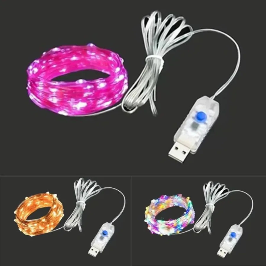 <tc>Lunvail</tc> ™ USB LED Fairy String Lights - 8 režimů | Indoor & Outdoor Decor | Více barev a délek