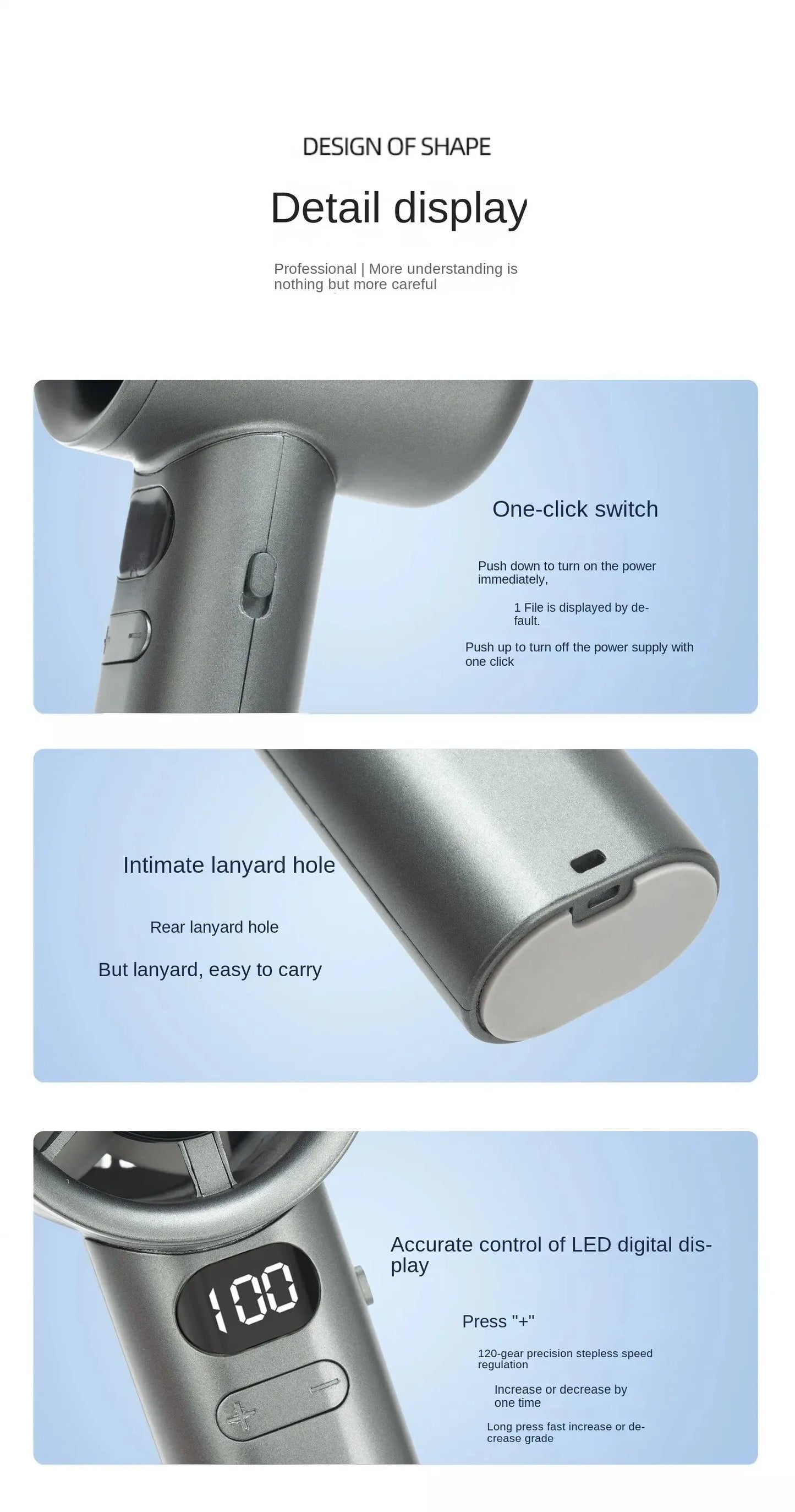 đ Mini-brade sans lame ventilateur sans lame - USB rechargeable, ultra-quiet, compact