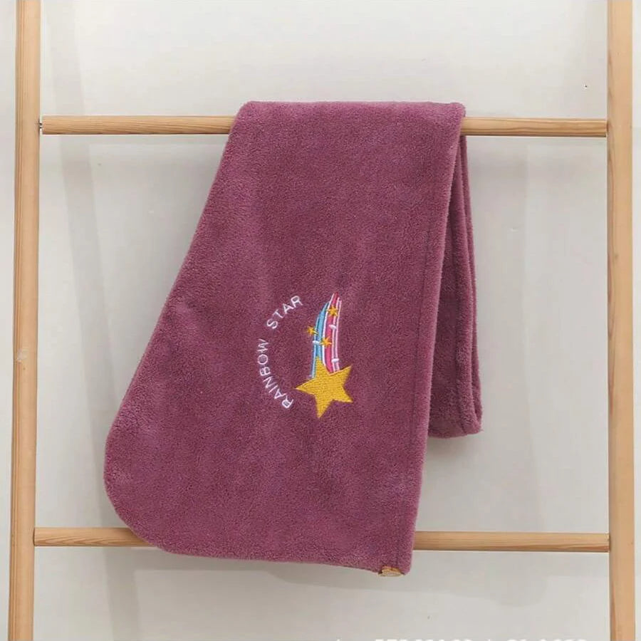 Lunvail ™ broderet koral fleece hårtørringshætte-Ultra Absorbent Quick-Dry håndklæde til kvinder