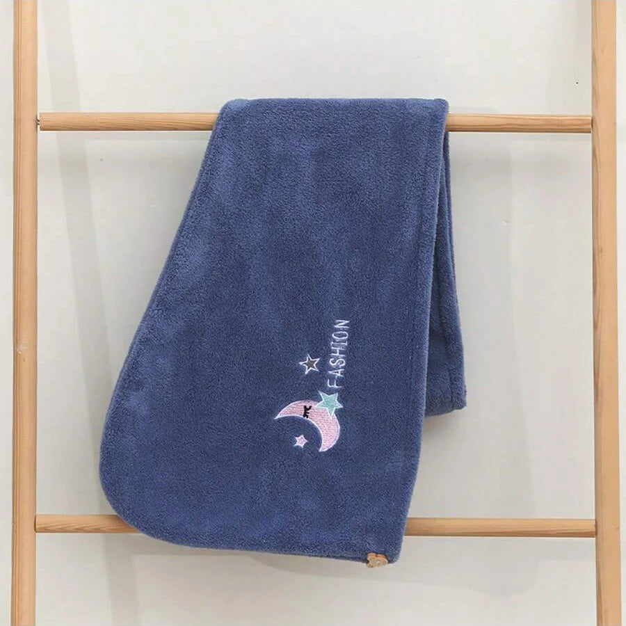 Lunvail ™ broderet koral fleece hårtørringshætte-Ultra Absorbent Quick-Dry håndklæde til kvinder