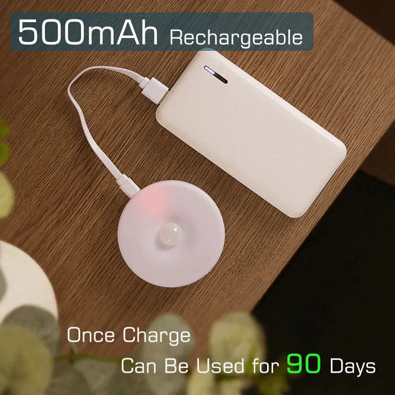 Dobíjecí snímač pohybu LED Night Light-USB napájené, automatické vnitřní lampu pro skříně, chodby, kuchyň a ložnici