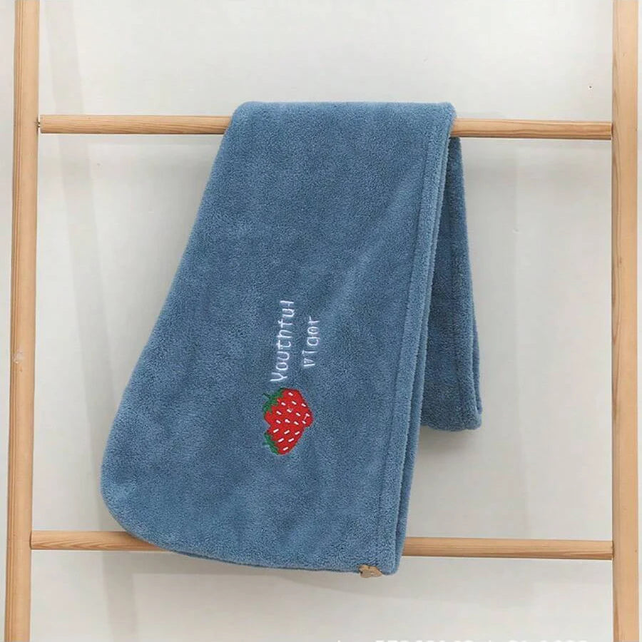 Lunvail ™ broderet koral fleece hårtørringshætte-Ultra Absorbent Quick-Dry håndklæde til kvinder