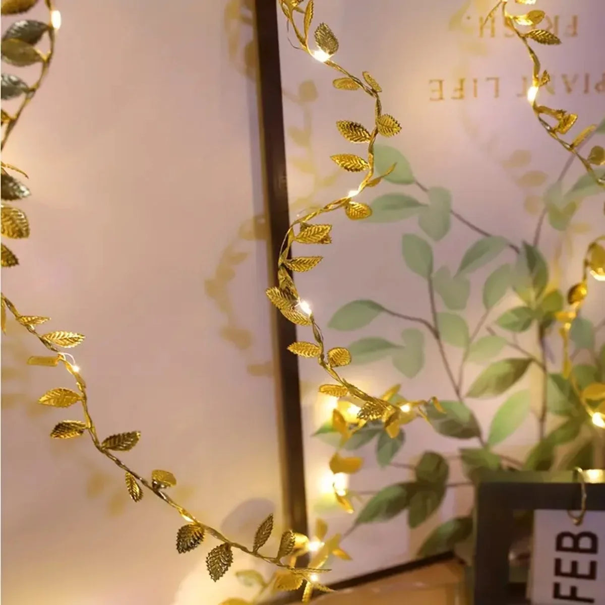 <tc>Lunvail</tc> ™ Golden & Silver Leaf Fairy String Lights-bateriový LED Garland (20/50/100 LED)