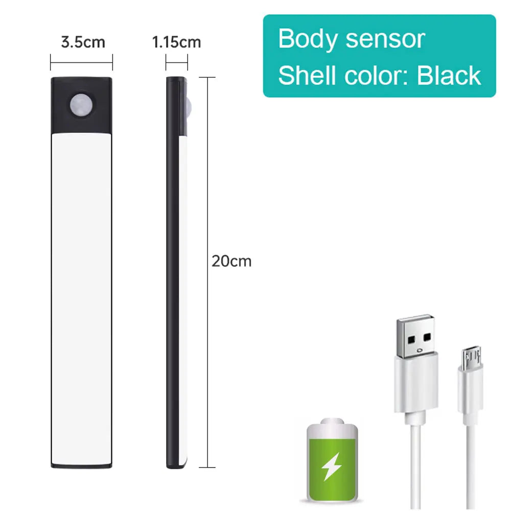 LED LED LED pohybu LED LED LED LED LED LED LED 3 v 1-USB dobíjecí skříňka, skříň a nástěnná lampa (10–50 cm)