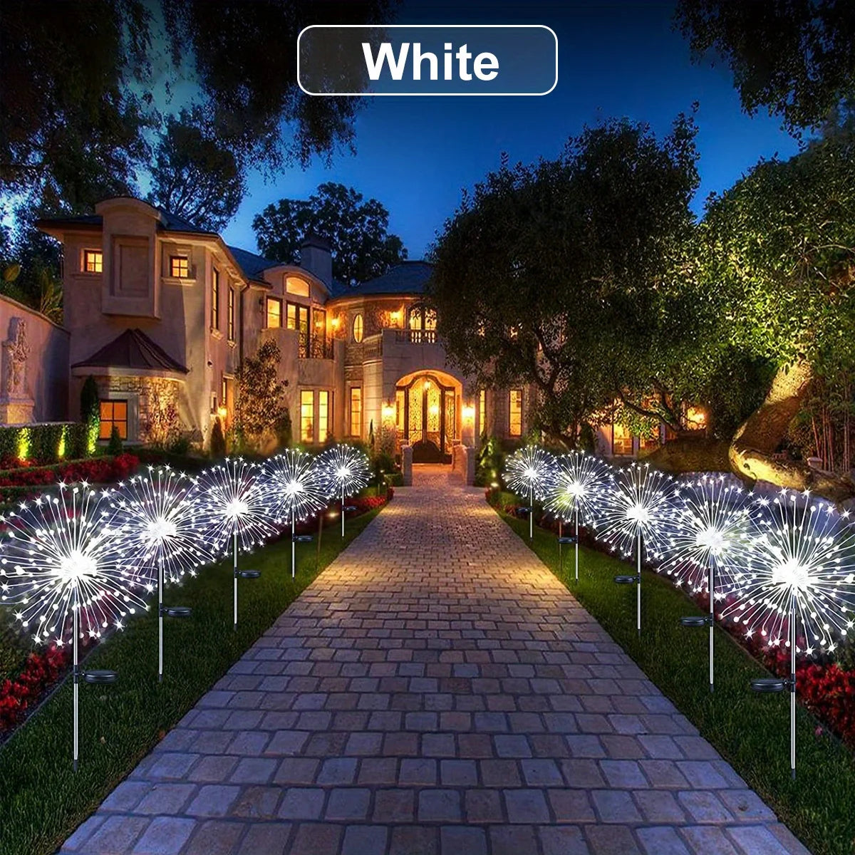 Sluneční ohňostroj <tc>Lunvail</tc> ™ - Venkovní ip65 vodotěsné zahradní květinové lampy (8 režimů osvětlení, 90–200 LED)
