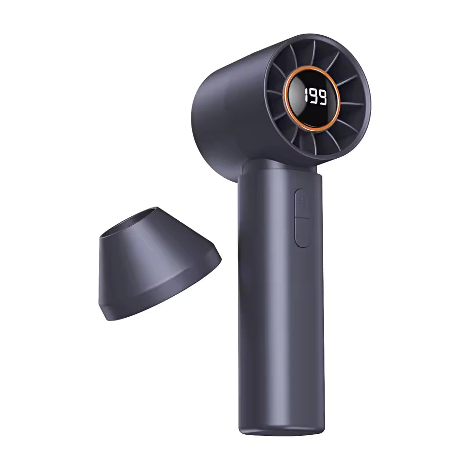 Mini Bladeless Handheld Fan - USB Genopladelig bærbar personlig køleventilator (100 vindhastigheder)