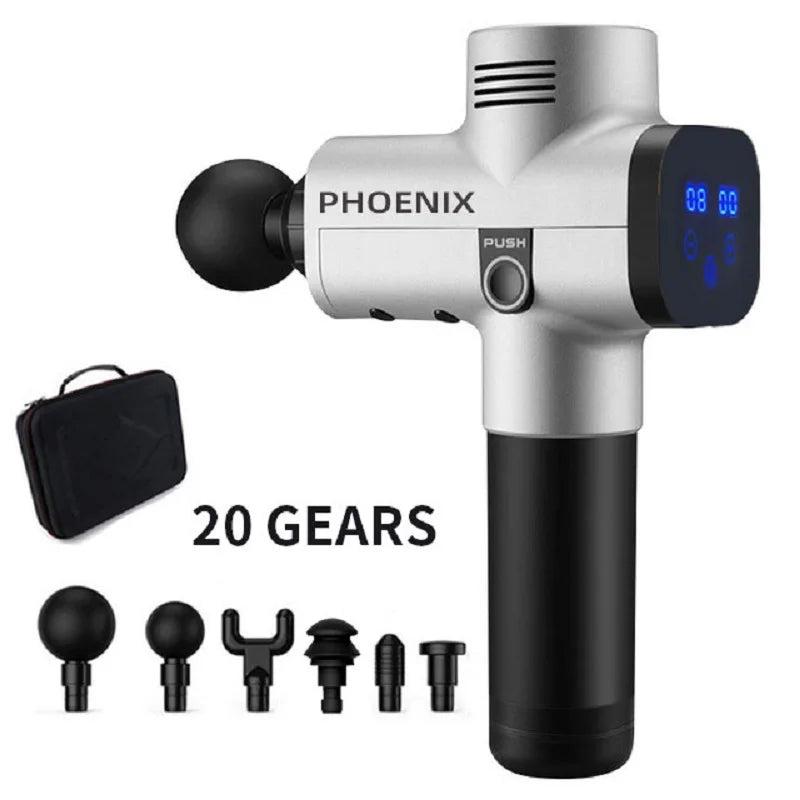 Phoenix A2 Deep Tissue Massage Gun - Bærbar håndholdt muskelafslapningsvibrator