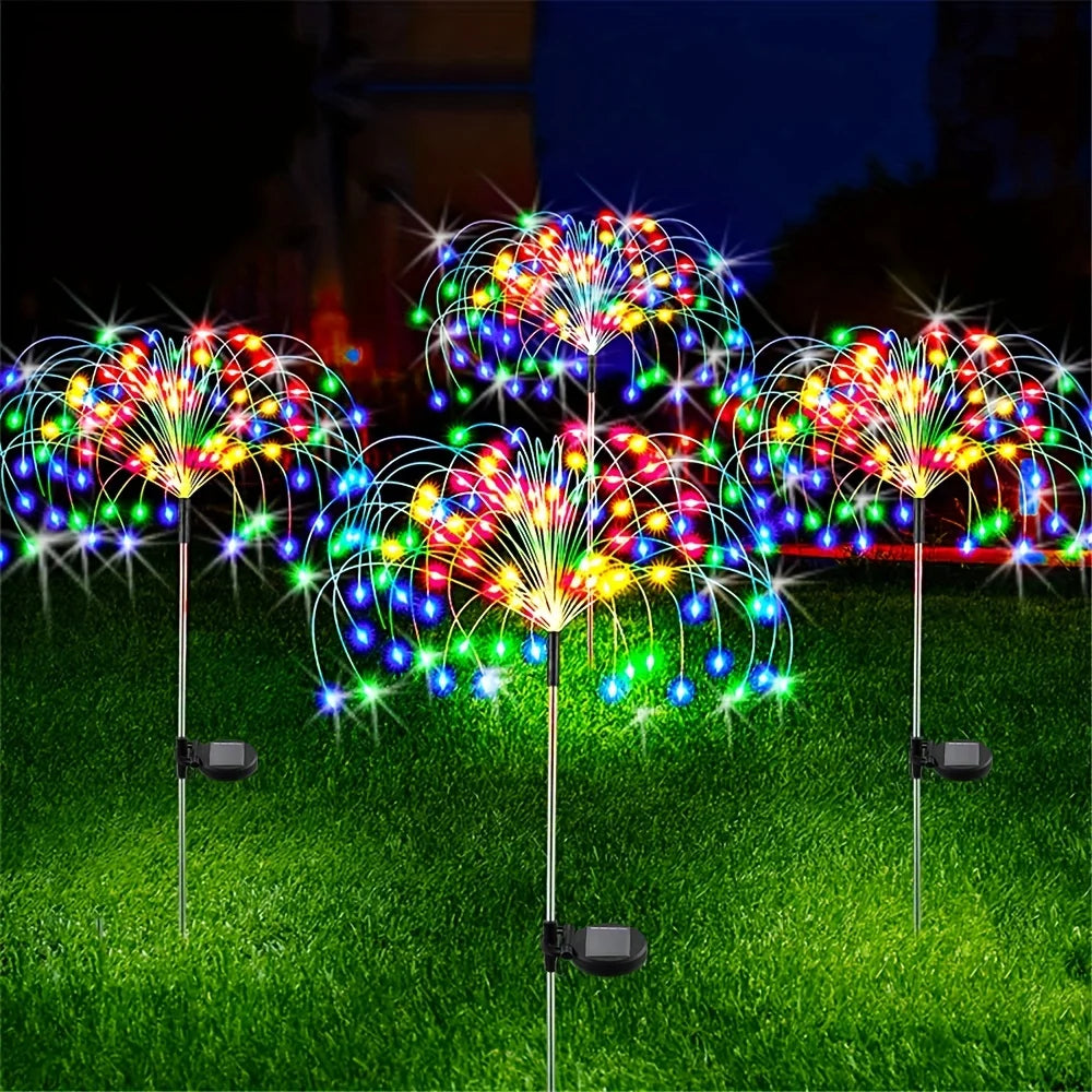 Sluneční ohňostroj <tc>Lunvail</tc> ™ - Venkovní ip65 vodotěsné zahradní květinové lampy (8 režimů osvětlení, 90–200 LED)