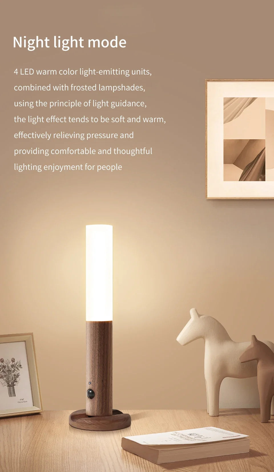 LED LED LED LED LED LED LED LENVAIL ™ - dobíjecí, magnetická, teplá bílá lampa pro ložnici, schody a chodby