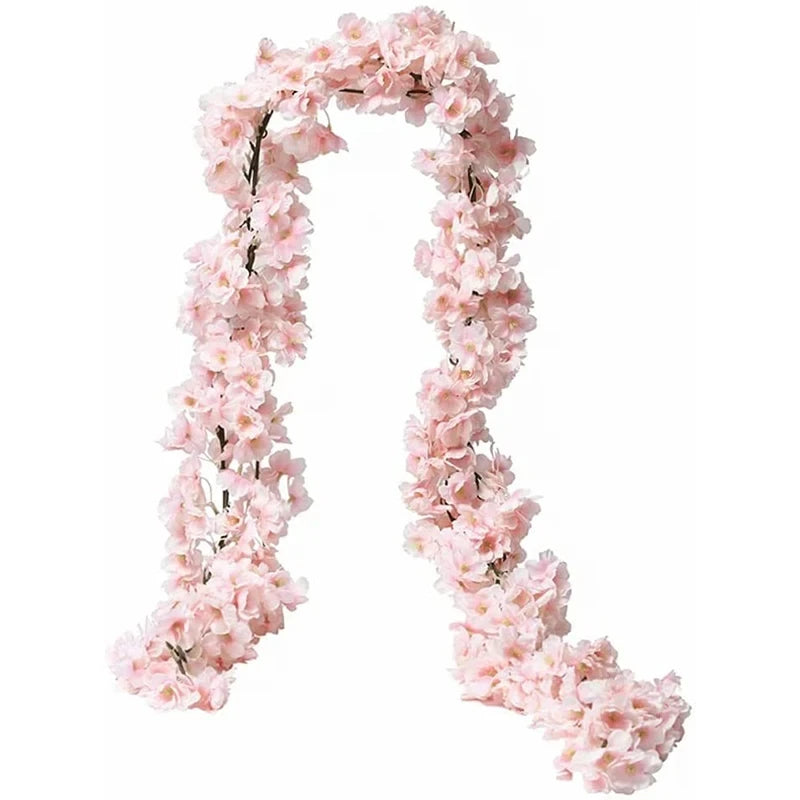<tc>Lunvail</tc> ™ 180 cm Umělená sakura květinová réva - hedvábný cherry květy věnec pro domov, svatební a párty dekor