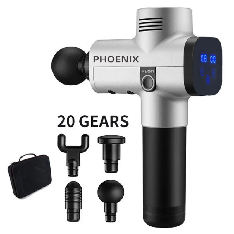 Phoenix A2 Deep Tissue Massage Gun - Bærbar håndholdt muskelafslapningsvibrator