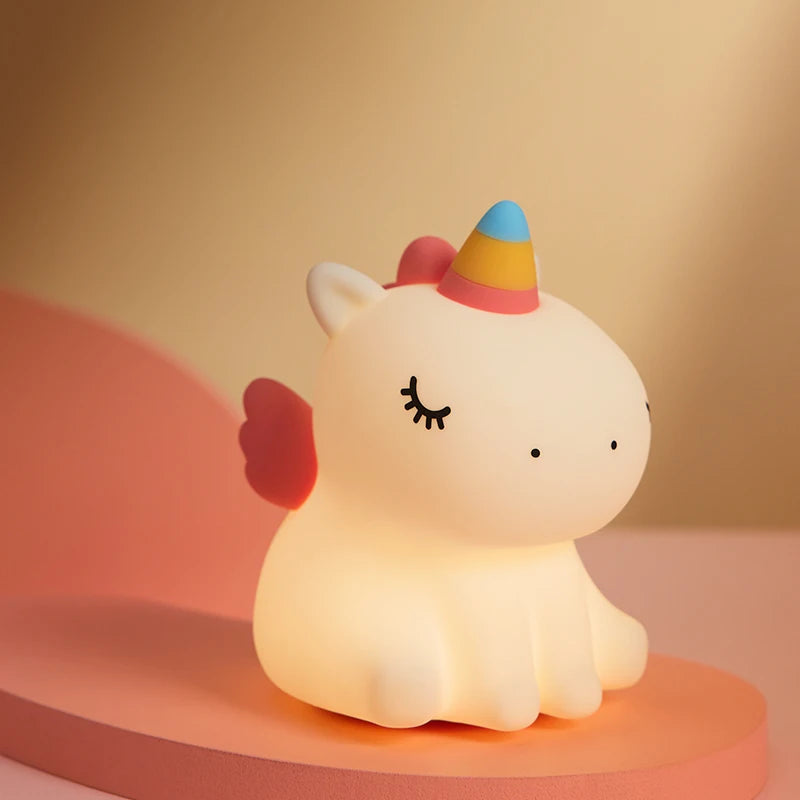 🦄 Silikonové LED noční světlo s jednorožcem