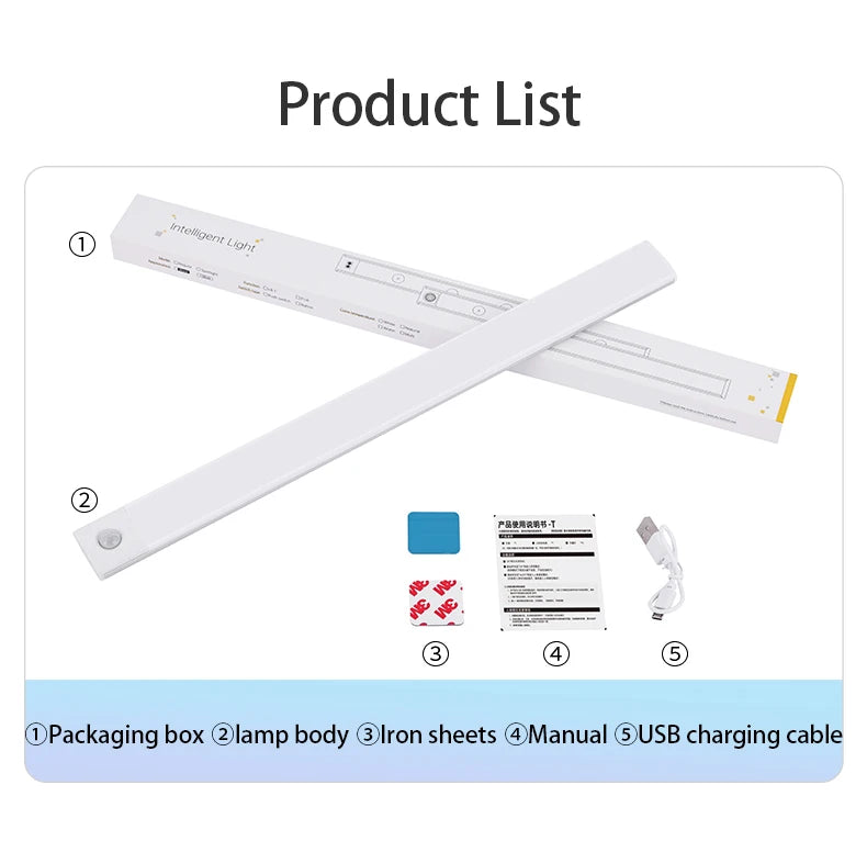 LED LED LED pohybu LED LED LED LED LED LED LED 3 v 1-USB dobíjecí skříňka, skříň a nástěnná lampa (10–50 cm)