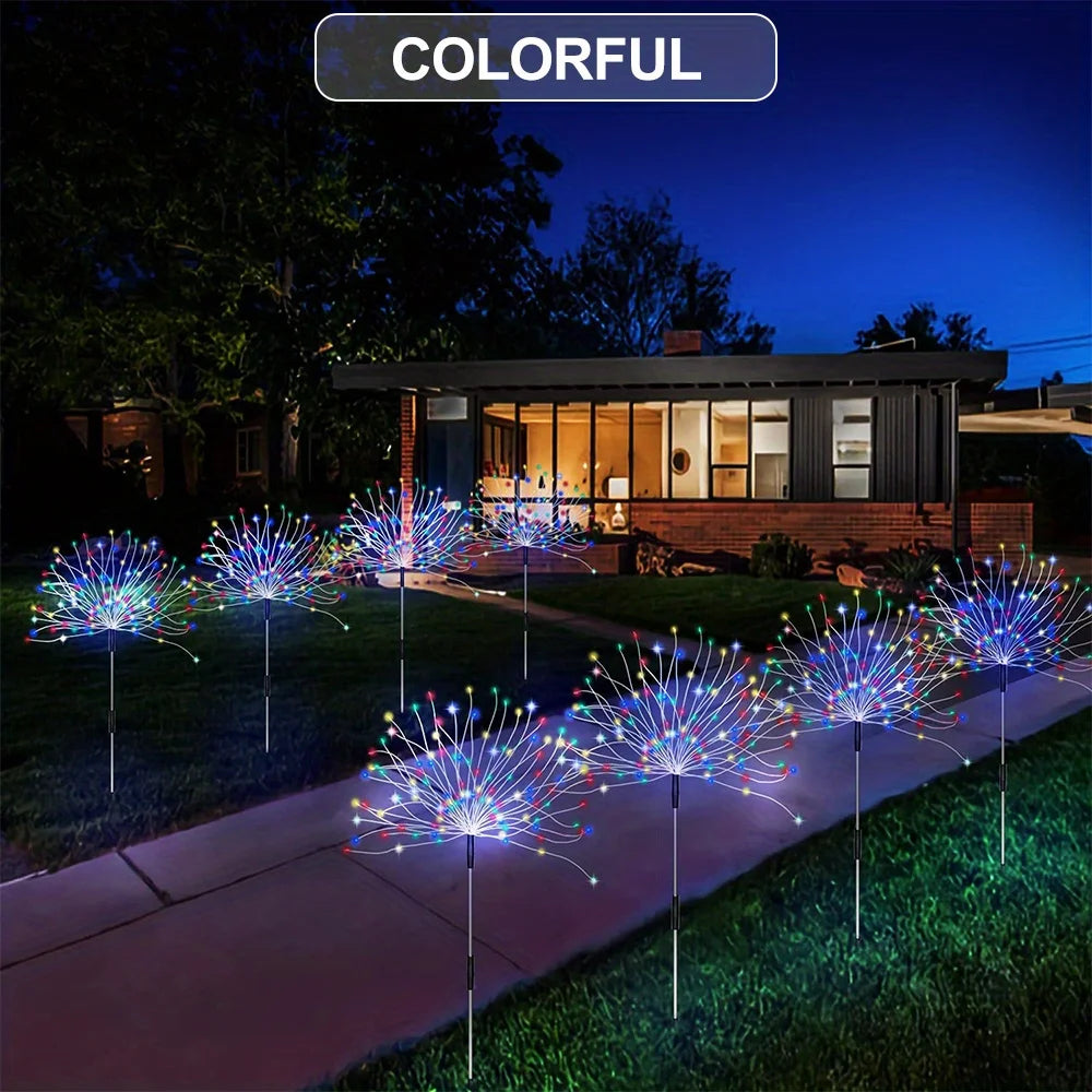 Sluneční ohňostroj <tc>Lunvail</tc> ™ - Venkovní ip65 vodotěsné zahradní květinové lampy (8 režimů osvětlení, 90–200 LED)