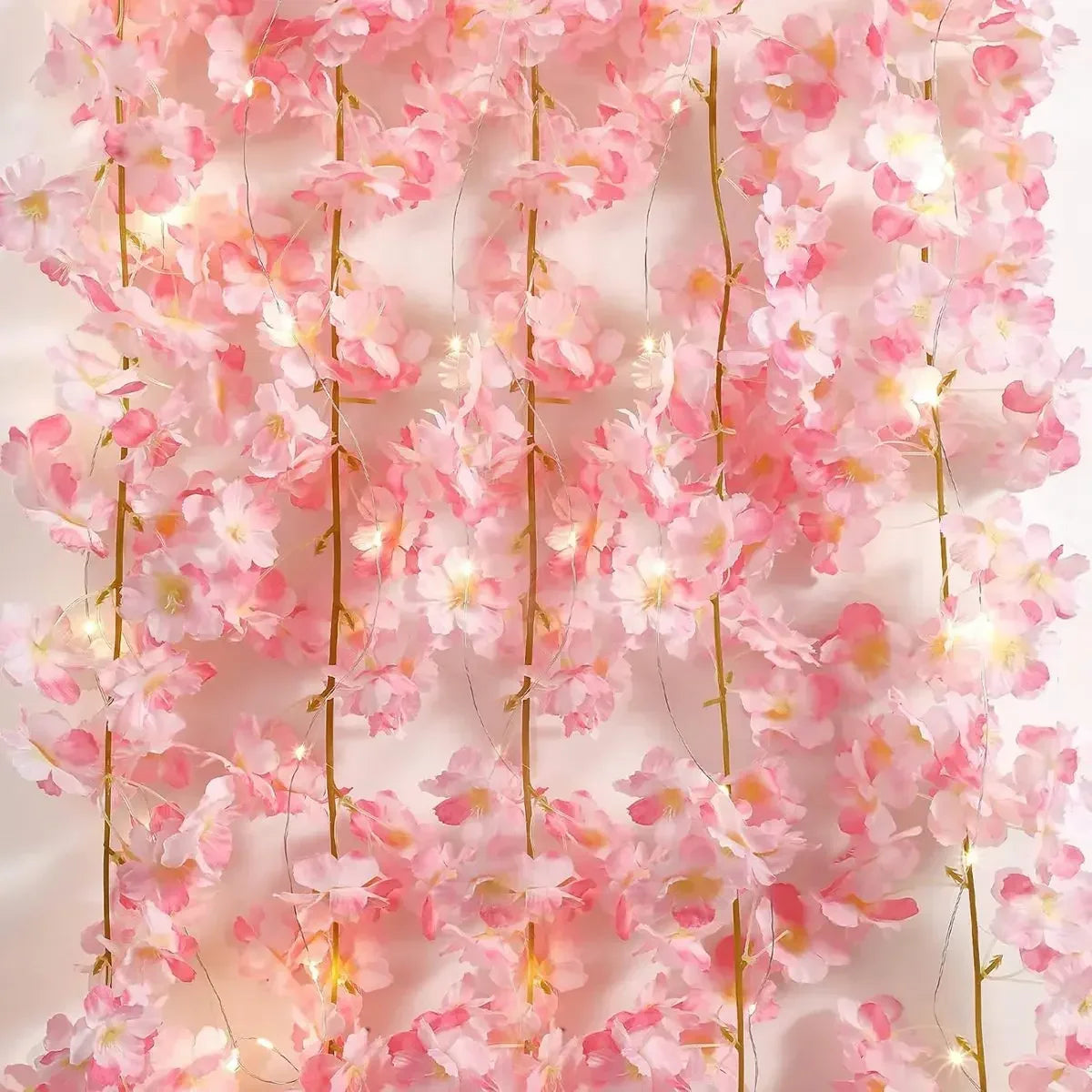 Blossomglow ™ Blossom Cherry faoi stiúir Garland - Fíniúna Solas Fairy 2m Floral do sheomra leapa, bainise & maisiúchán cóisir