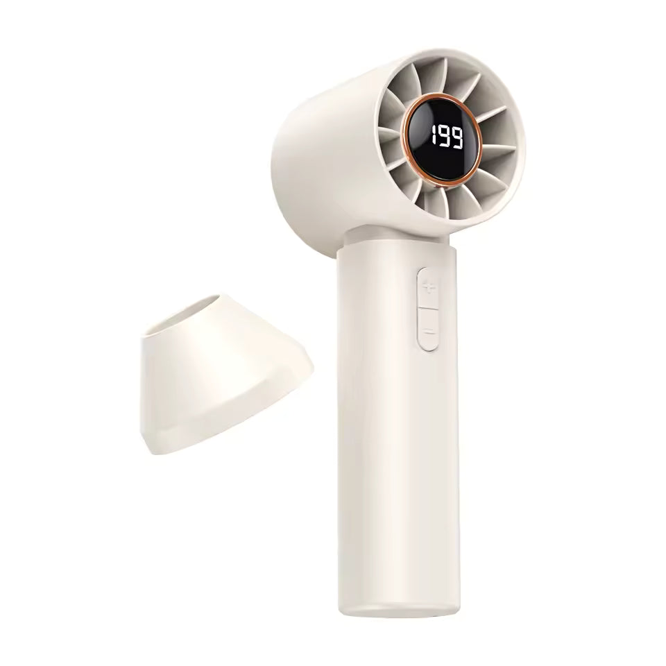 Mini Bladeless Handheld Fan - USB Genopladelig bærbar personlig køleventilator (100 vindhastigheder)