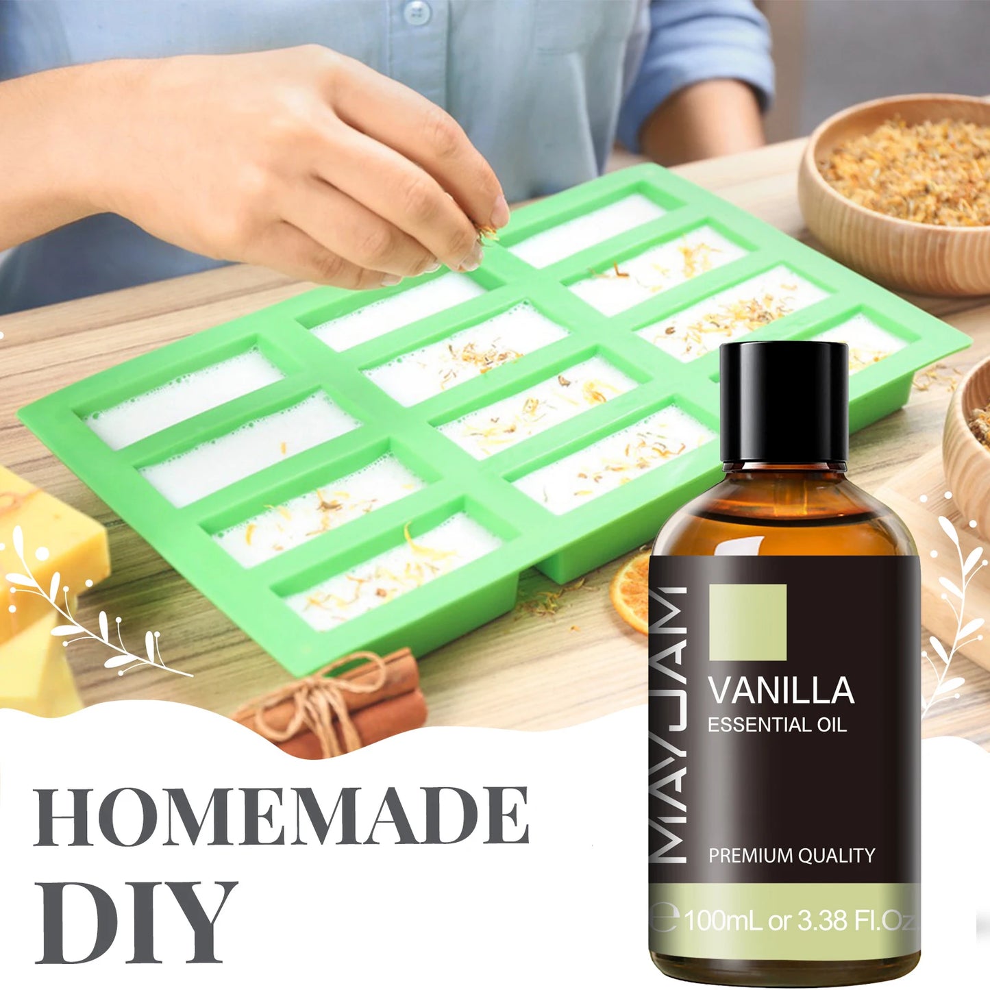 🌿 Mayjam ™ 100 ml ren æterisk olie - premium aromaterapi til diffusorer, luftfugtere og mere