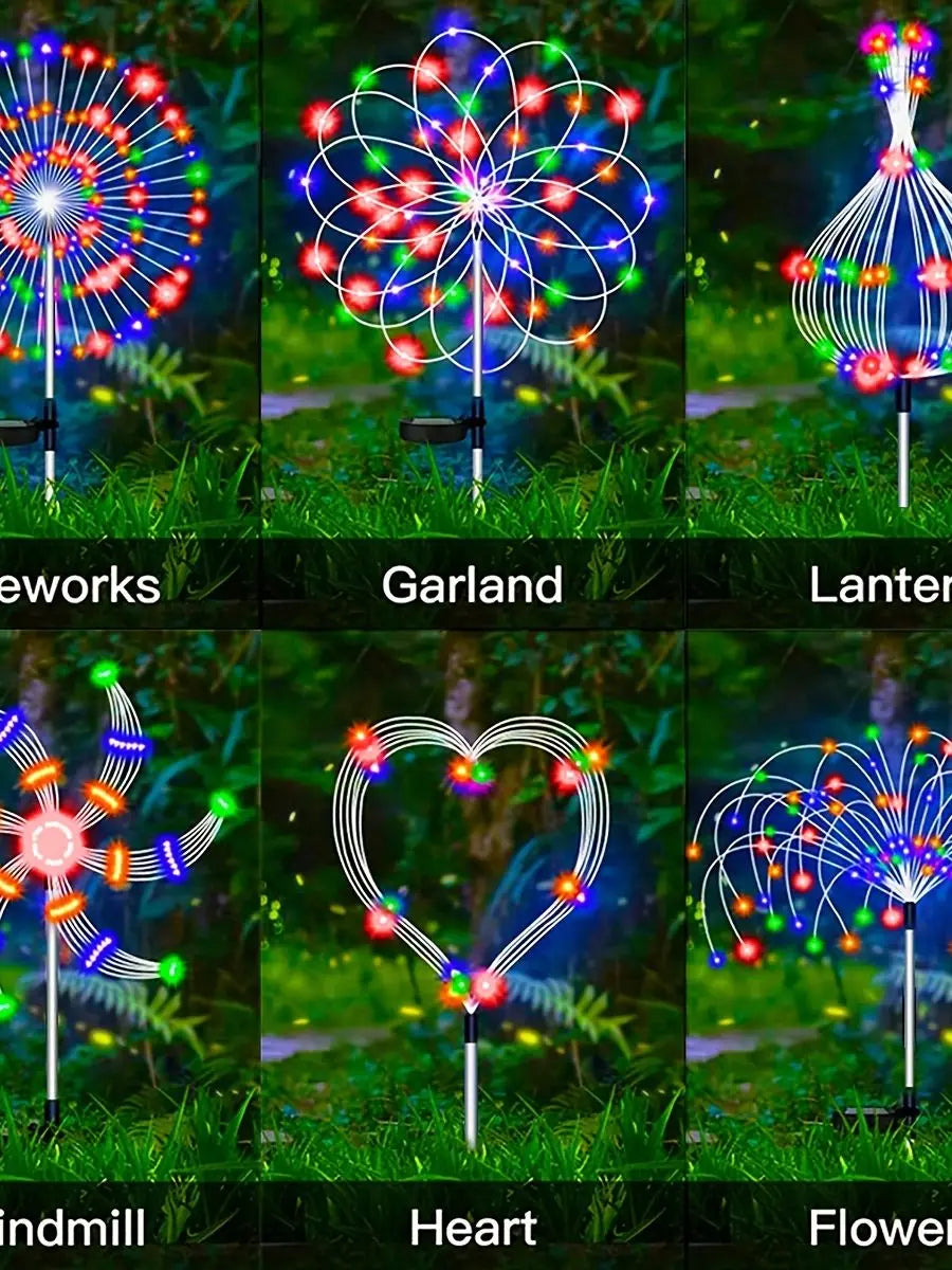 Sluneční ohňostroj <tc>Lunvail</tc> ™ - Venkovní ip65 vodotěsné zahradní květinové lampy (8 režimů osvětlení, 90–200 LED)