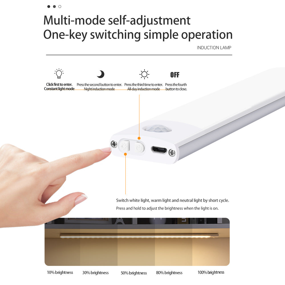LED LED LED pohybu LED LED LED LED LED LED LED 3 v 1-USB dobíjecí skříňka, skříň a nástěnná lampa (10–50 cm)