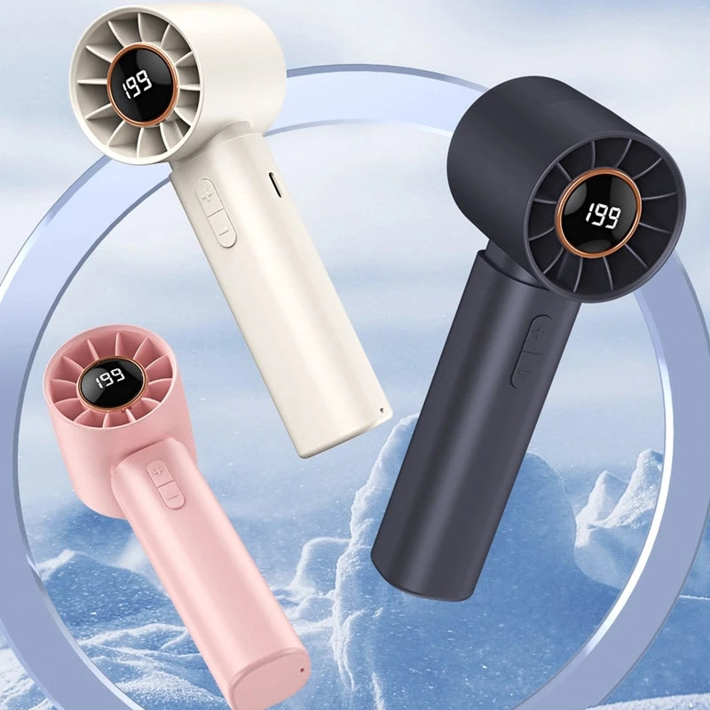 Mini Bladeless Handheld Fan - USB Genopladelig bærbar personlig køleventilator (100 vindhastigheder)