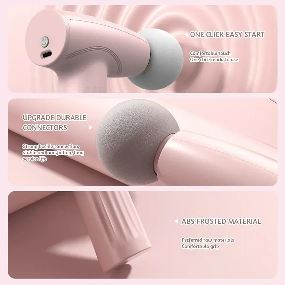 Minibliss ™ Pink Massage Gun-Compact Deep Tissue Massager for full-body Muscle Relief & Travel Use (USB Oppladbar)