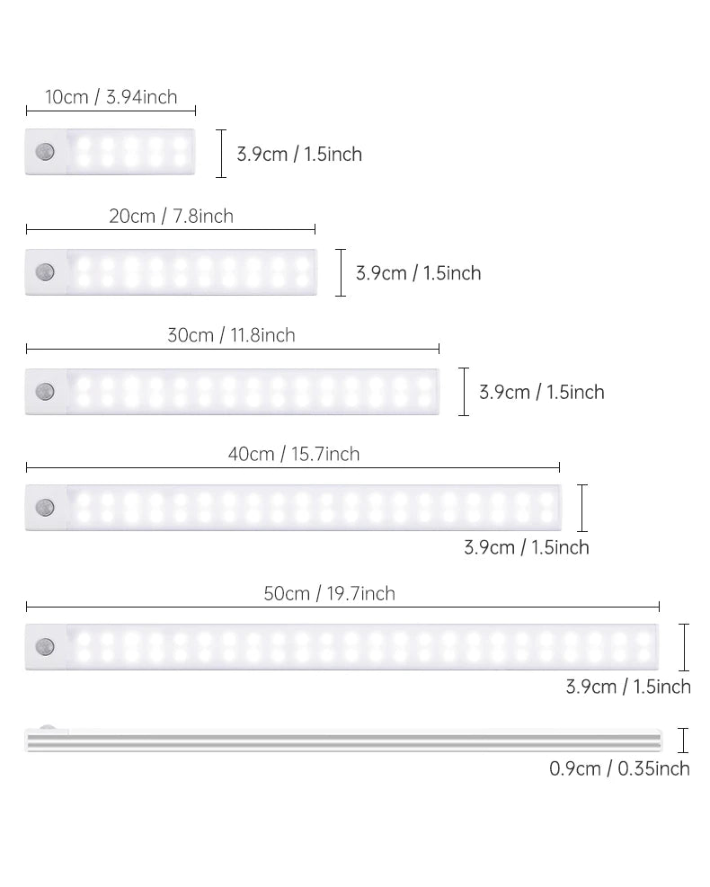 LED LED LED pohybu LED LED LED LED LED LED LED 3 v 1-USB dobíjecí skříňka, skříň a nástěnná lampa (10–50 cm)