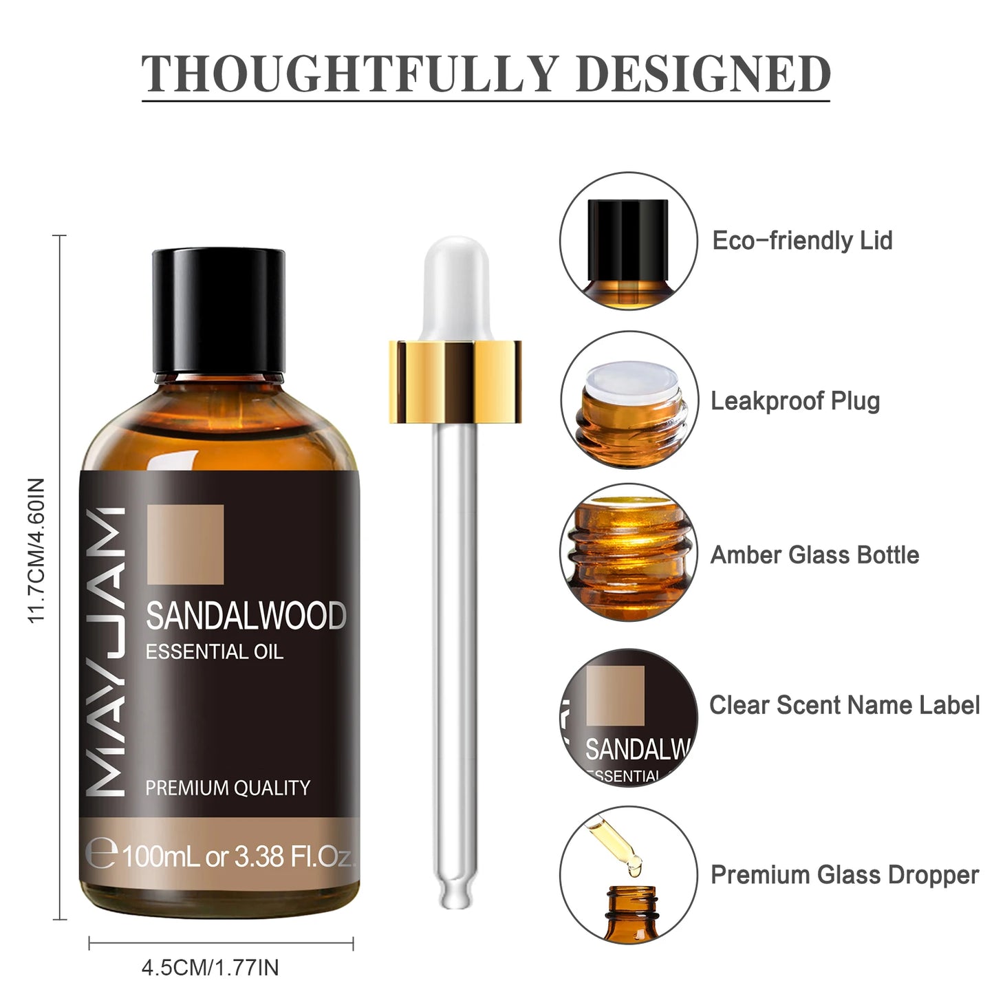 🌿 Mayjam ™ 100 ml ren æterisk olie - premium aromaterapi til diffusorer, luftfugtere og mere