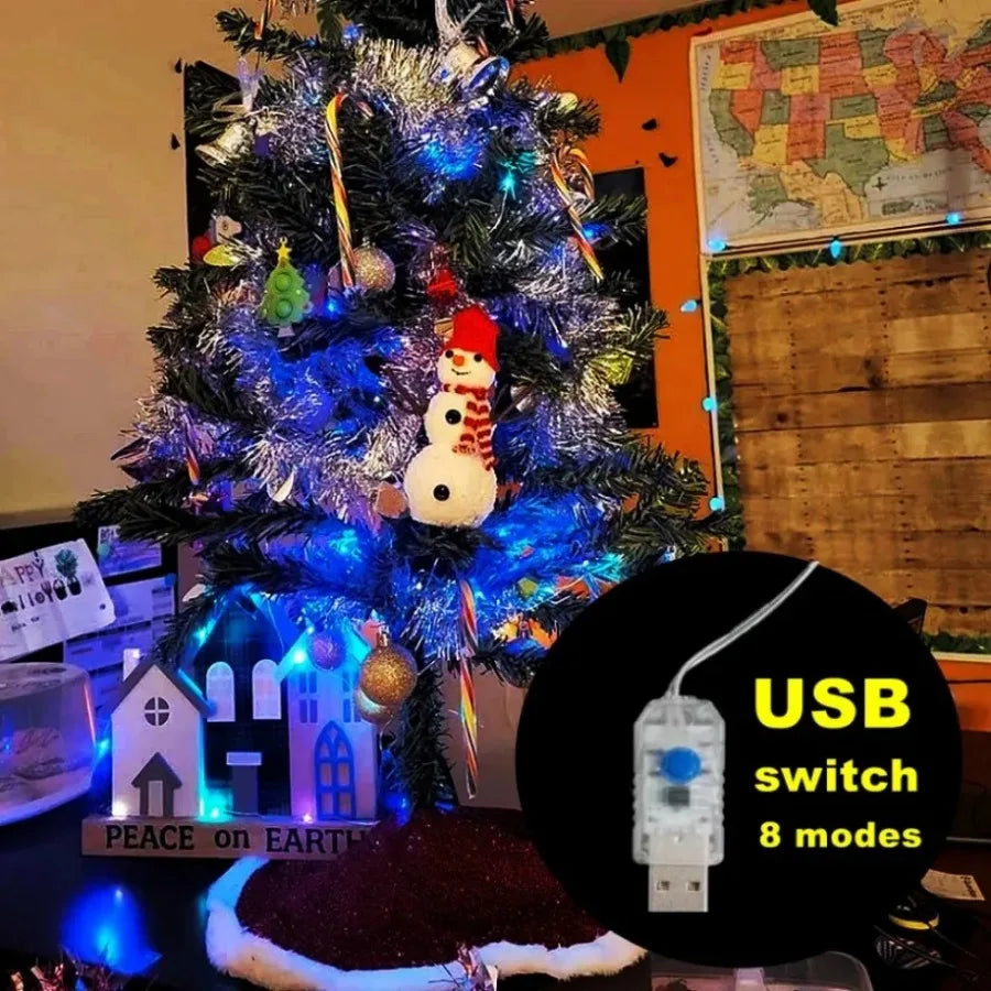 <tc>Lunvail</tc> ™ USB LED Fairy String Lights - 8 režimů | Indoor & Outdoor Decor | Více barev a délek