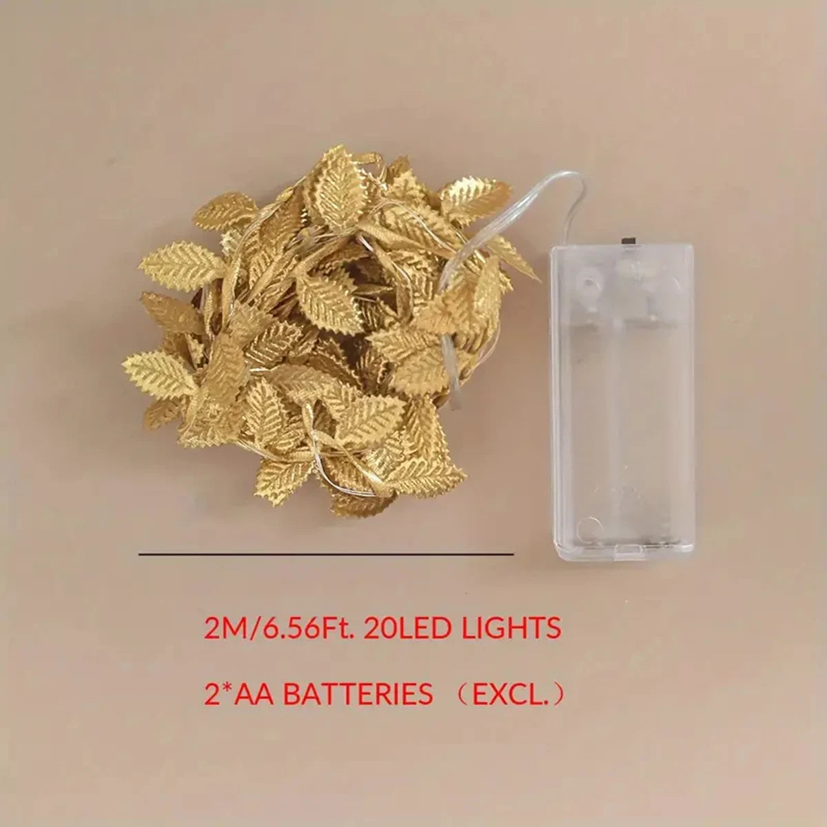 <tc>Lunvail</tc> ™ Golden & Silver Leaf Fairy String Lights-bateriový LED Garland (20/50/100 LED)