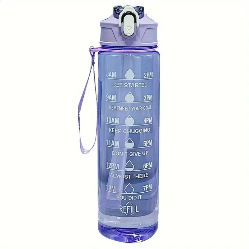 Lunvail ™ 800 ml sportsvandflaske-lækagebesæt BPA-fri flaske med tidsmarkeringer til fitness, rejse og daglig hydrering