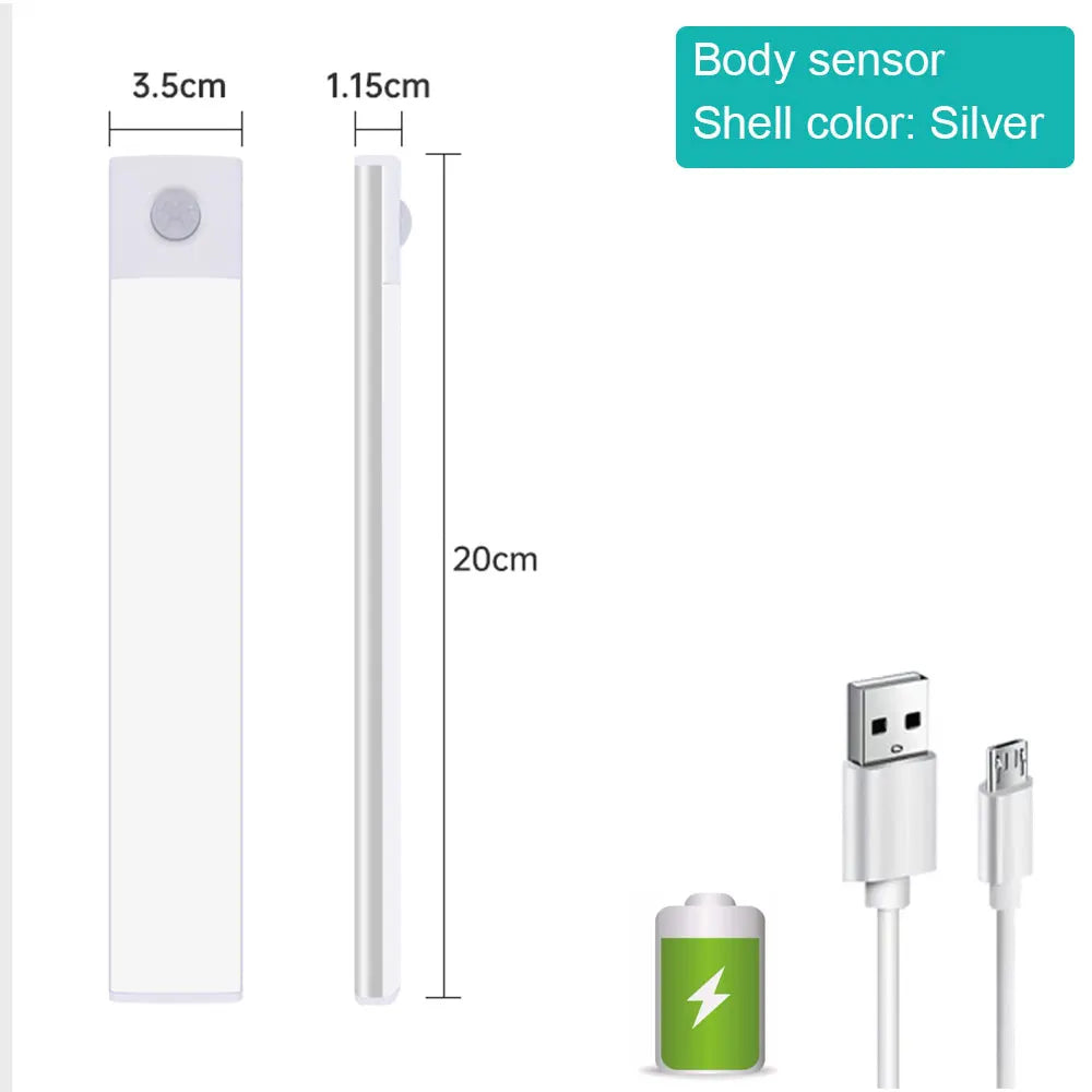 LED LED LED pohybu LED LED LED LED LED LED LED 3 v 1-USB dobíjecí skříňka, skříň a nástěnná lampa (10–50 cm)