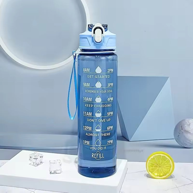 Lunvail ™ 800 ml sportsvandflaske-lækagebesæt BPA-fri flaske med tidsmarkeringer til fitness, rejse og daglig hydrering