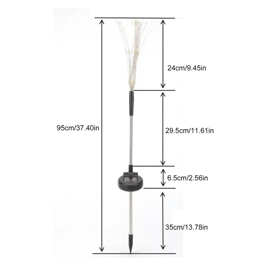 Sluneční ohňostroj <tc>Lunvail</tc> ™ - Venkovní ip65 vodotěsné zahradní květinové lampy (8 režimů osvětlení, 90–200 LED)