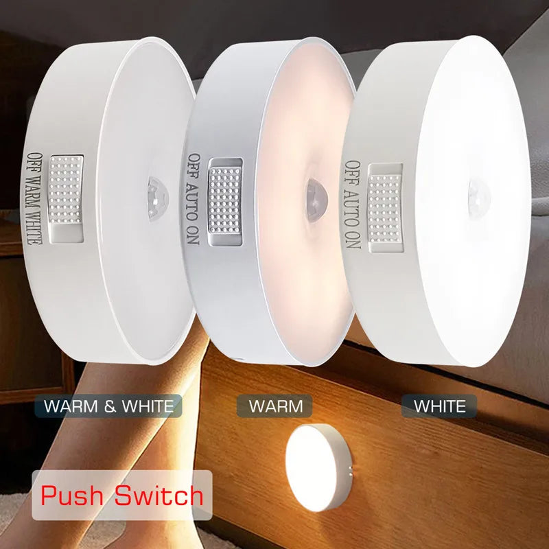 Dobíjecí snímač pohybu LED Night Light-USB napájené, automatické vnitřní lampu pro skříně, chodby, kuchyň a ložnici