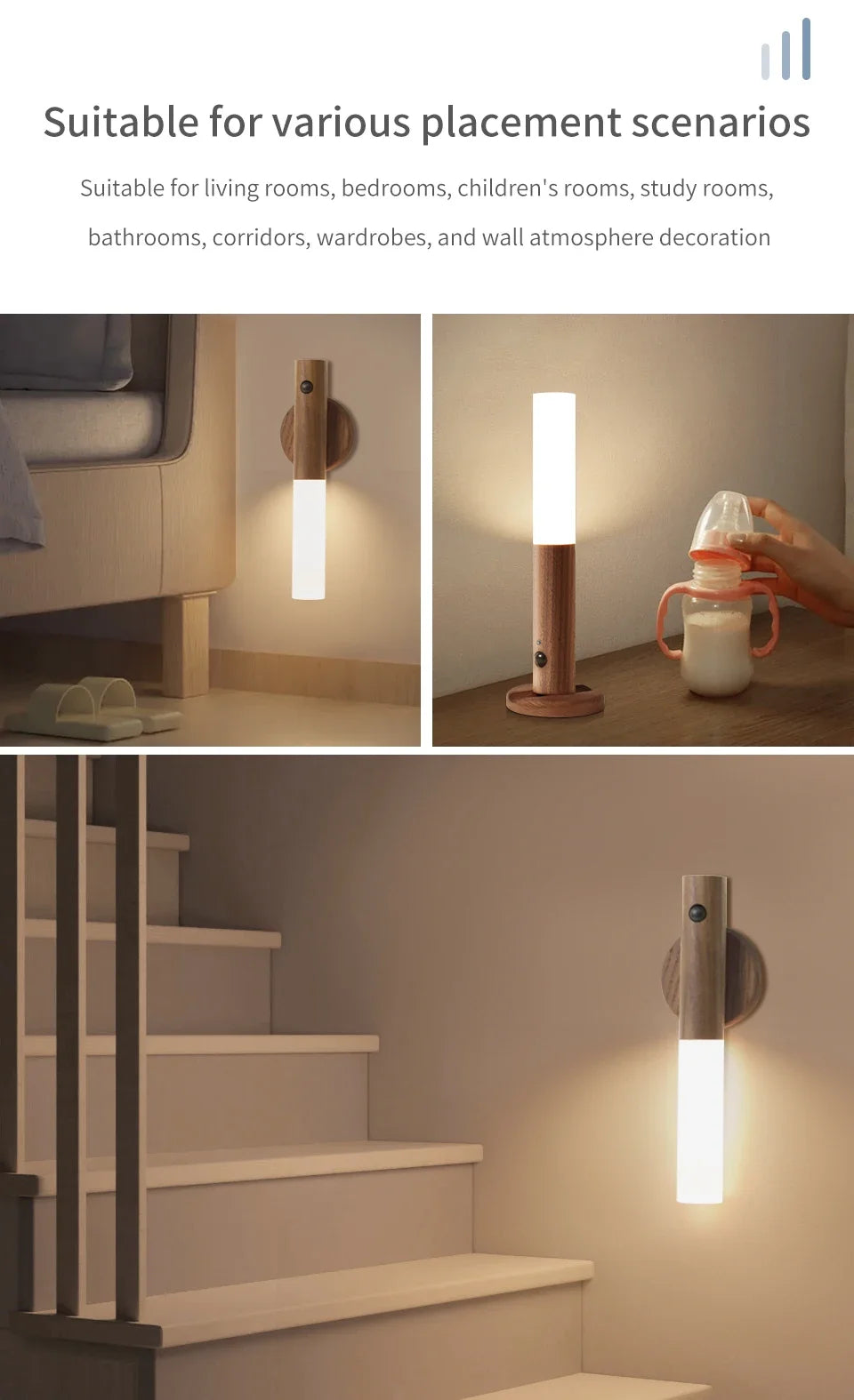 LED LED LED LED LED LED LED LENVAIL ™ - dobíjecí, magnetická, teplá bílá lampa pro ložnici, schody a chodby