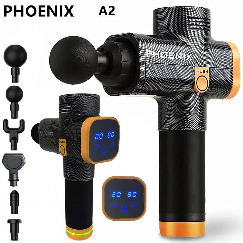 Phoenix A2 Deep Tissue Massage Gun - Bærbar håndholdt muskelafslapningsvibrator
