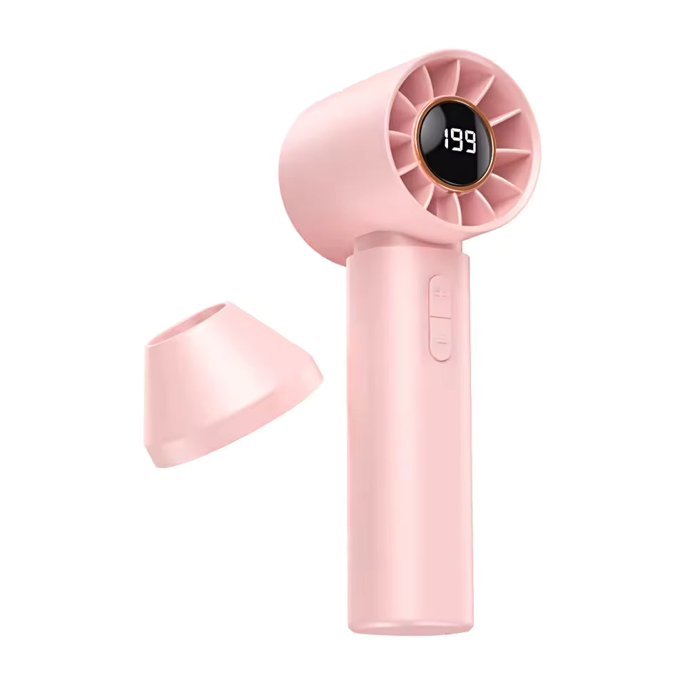 Mini Bladeless Handheld Fan - USB Genopladelig bærbar personlig køleventilator (100 vindhastigheder)