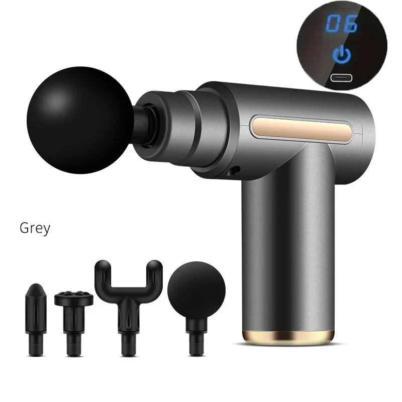 ProPulse™ Mini 4-Head Massage Gun – Lightweight Deep Tissue Fascia Gun for Muscle Recovery & Pain Relief (3200 RPM, Ultra-Quiet)