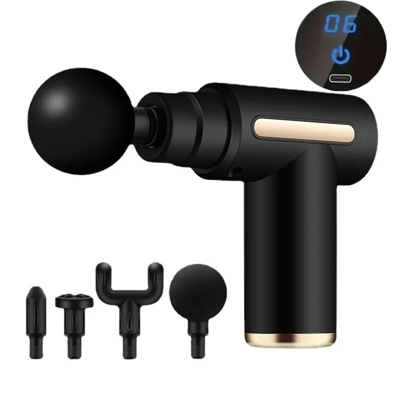 ProPulse™ Mini 4-Head Massage Gun – Lightweight Deep Tissue Fascia Gun for Muscle Recovery & Pain Relief (3200 RPM, Ultra-Quiet)