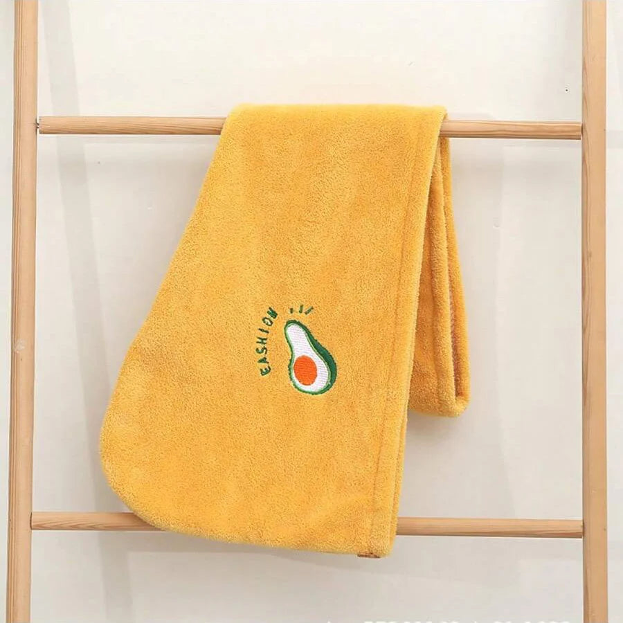 Lunvail ™ broderet koral fleece hårtørringshætte-Ultra Absorbent Quick-Dry håndklæde til kvinder
