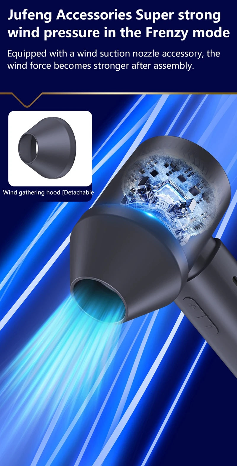Mini Bladeless Handheld Fan - USB Genopladelig bærbar personlig køleventilator (100 vindhastigheder)