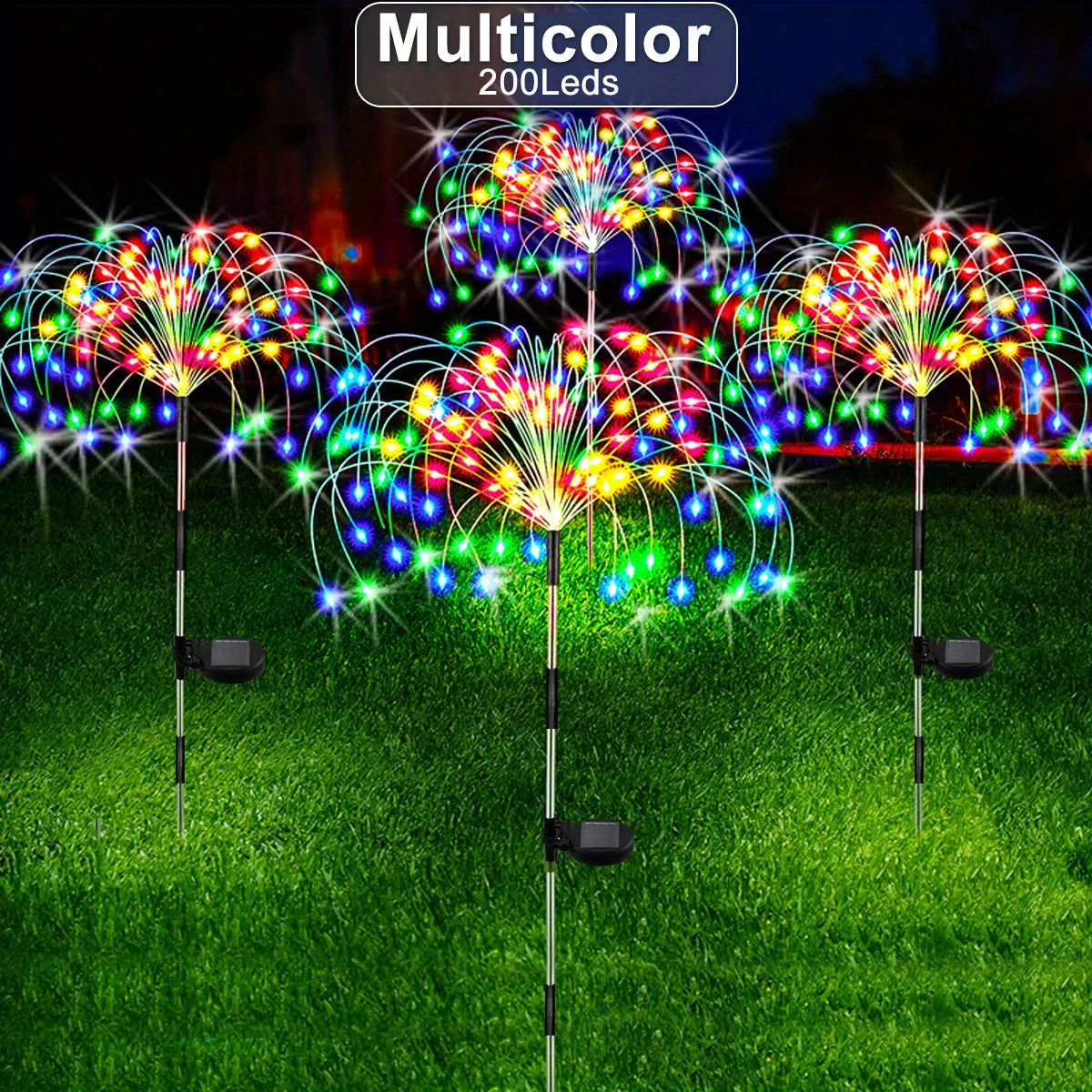 Sluneční ohňostroj <tc>Lunvail</tc> ™ Light - 200 LED venkovní sváteční lampa pro zahradu, zeď, terasu a události