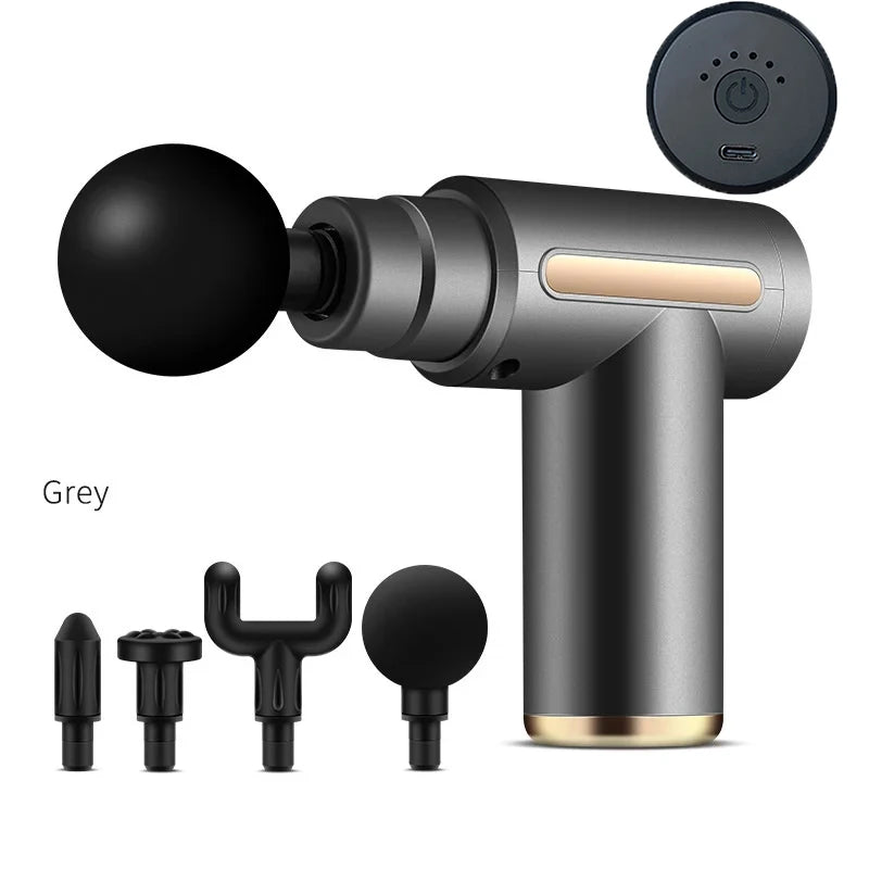 ProPulse™ Mini 4-Head Massage Gun – Lightweight Deep Tissue Fascia Gun for Muscle Recovery & Pain Relief (3200 RPM, Ultra-Quiet)