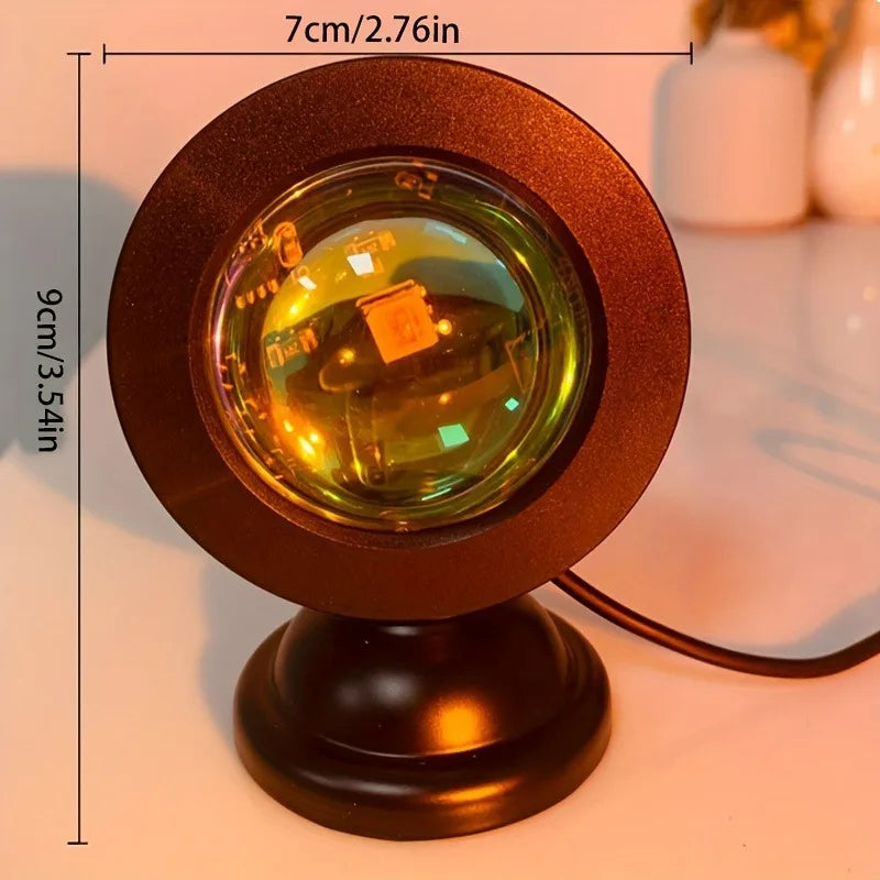 Projekční lampa při západu slunce - 16 barevných LED nočního světla s dálkovým ovládáním, RGB náladové světlo pro výzdobu místnosti, fotografie a dárky